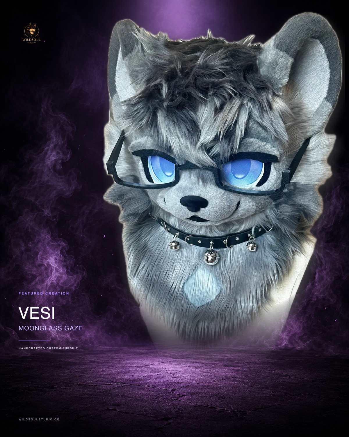 Craftsmanship showcase of Vesi, a completed custom fursuit head by WildSoul Studio